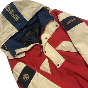 Napapijiri Geographic Rain Forest Anorak Coat Jacket Mens XL Made in Tunisia